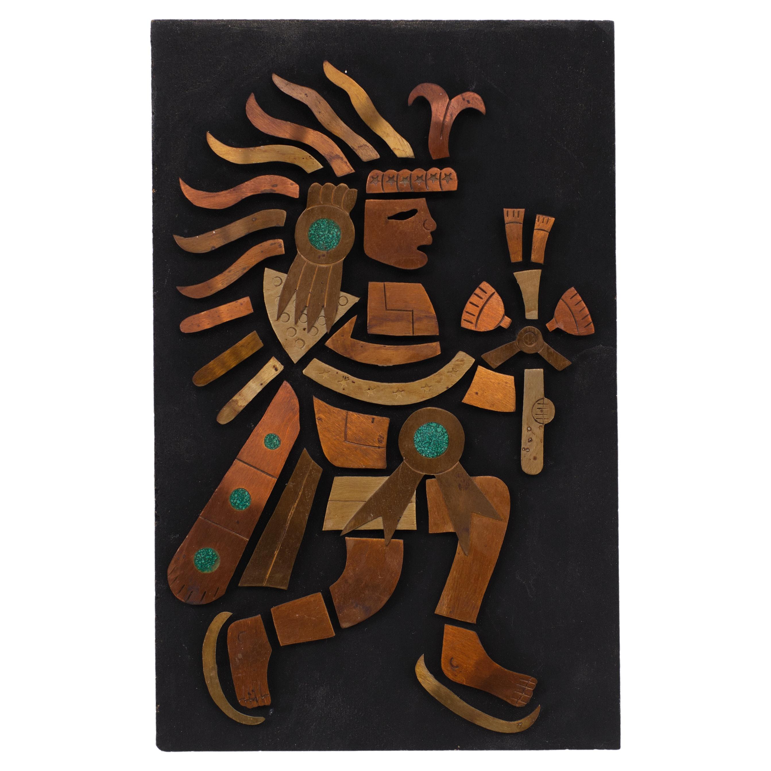 Mexique Azteken Suspension murale en laiton  1972  en vente