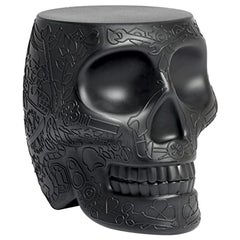 In Stock in Los Angeles, Mexico Skull Black Stool / Side Table by Studio Job