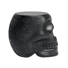 In Stock in Los Angeles, Mexico Skull Black Stool / Side Table by Studio Job