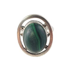 Mexico Carmen Beckmann Sterling Silver Malachite Ring