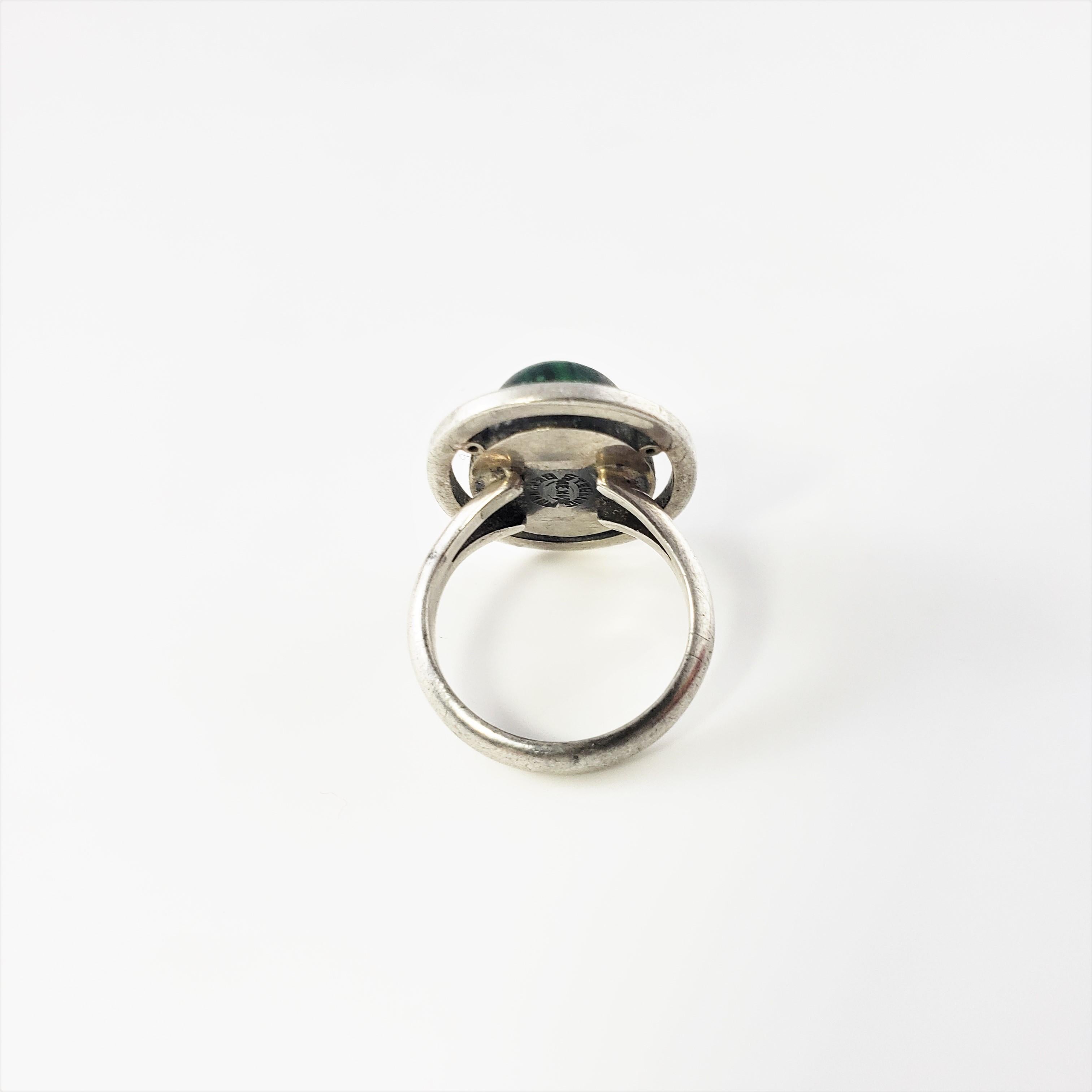 Mexico Carmen Beckmann Sterling Silver Malachite Ring In Good Condition In Washington Depot, CT