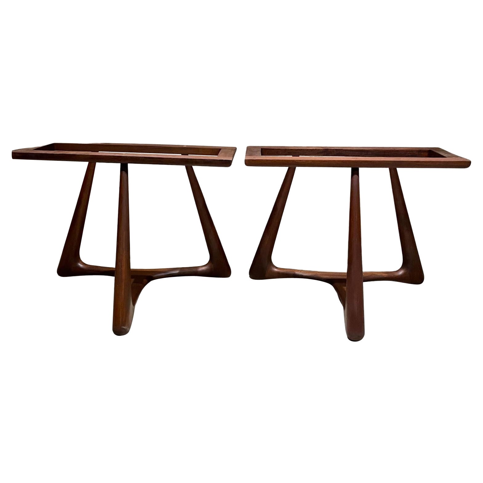 Mexico City 1950s Fancy Sculptural Wood Leg Table Base in Solid Mahogany