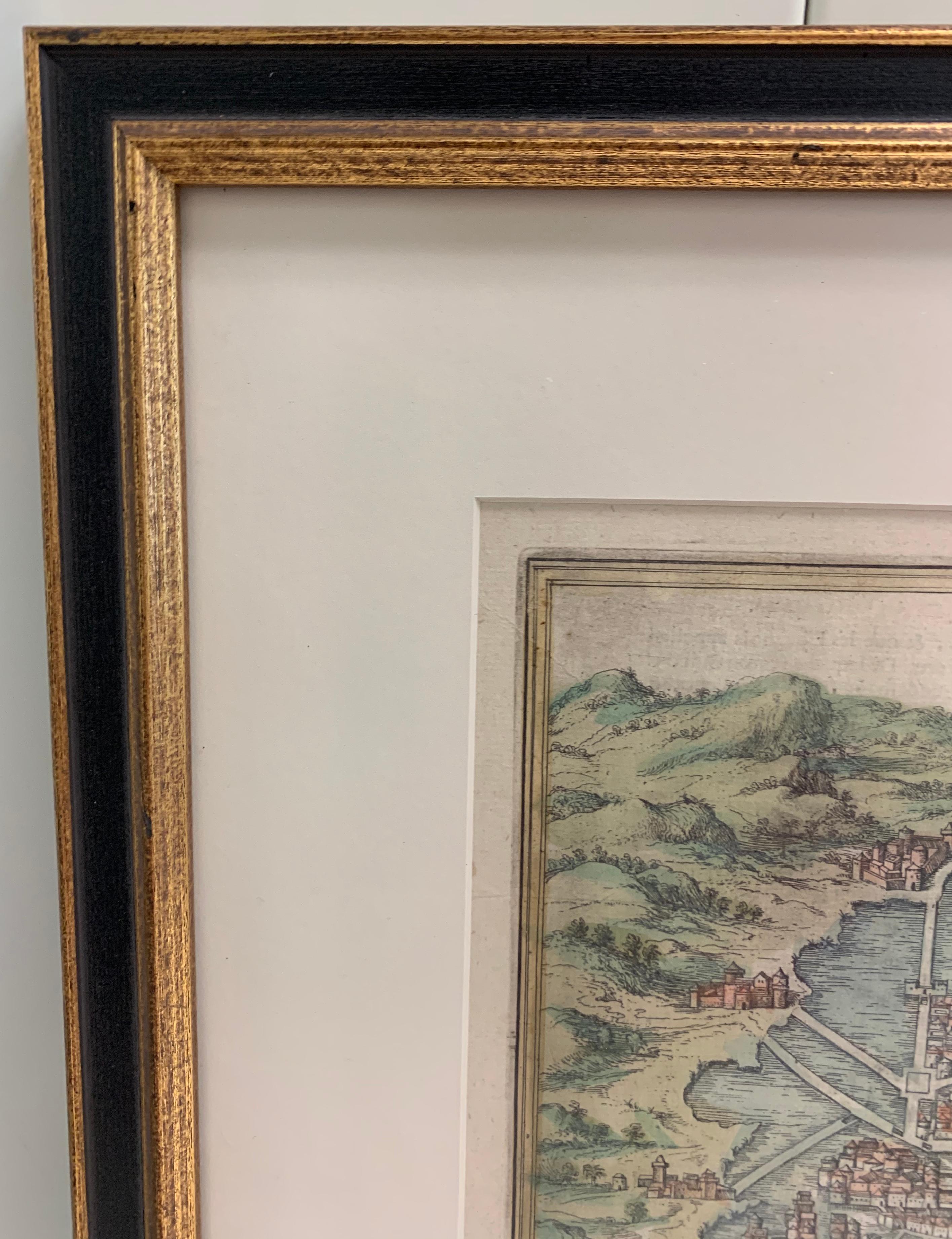Spanish Colonial Mexico City by Braun & Hogenberg c. 1590 For Sale