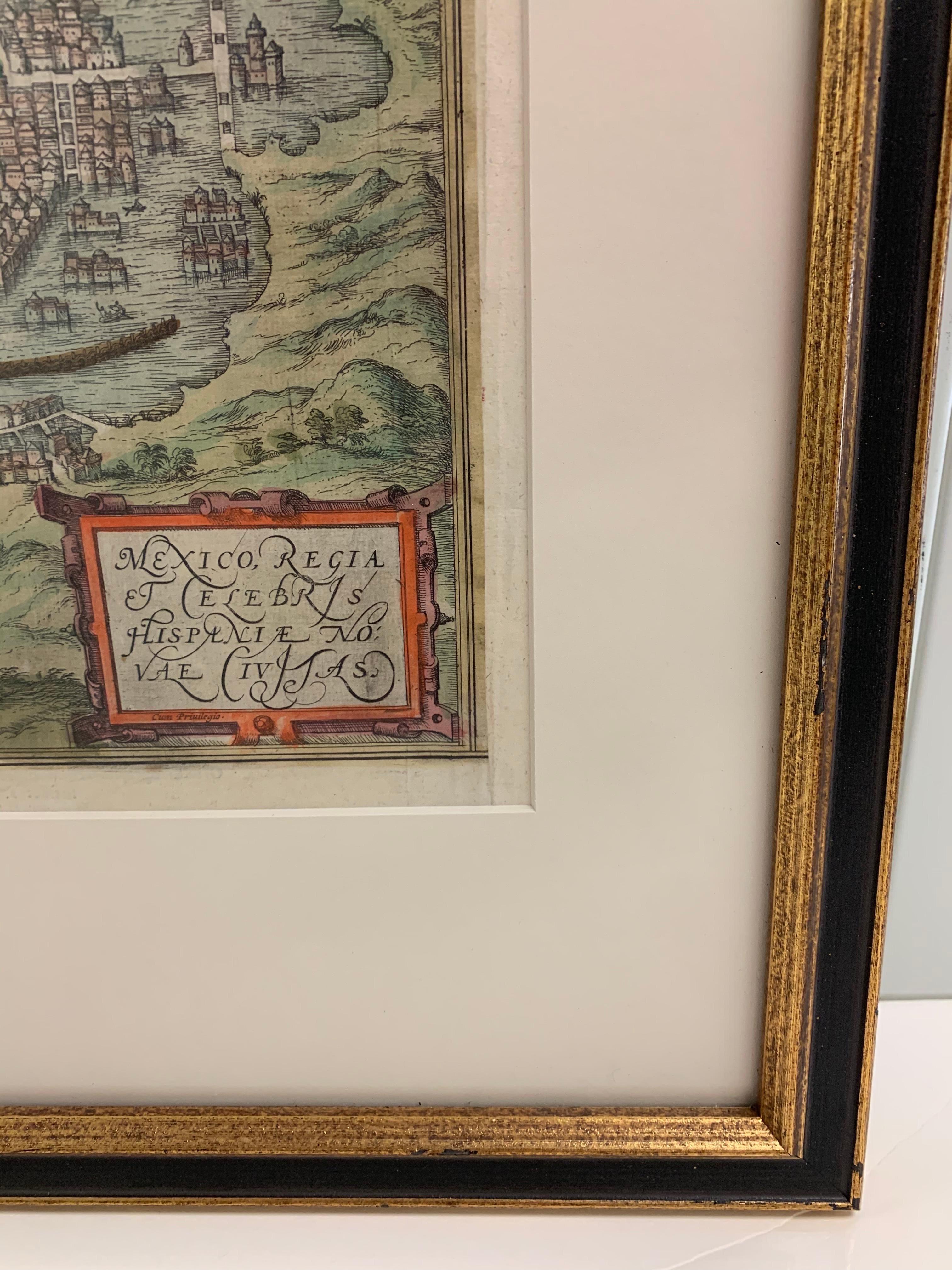 Mexico City by Braun & Hogenberg c. 1590 In Good Condition For Sale In Stamford, CT