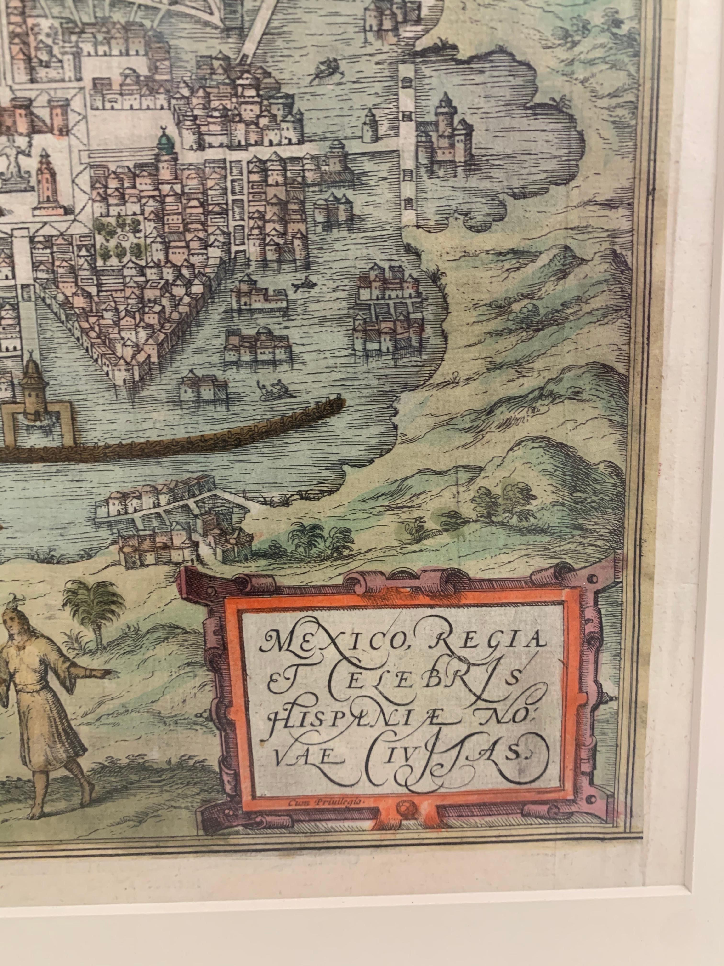 Glass Mexico City by Braun & Hogenberg c. 1590 For Sale