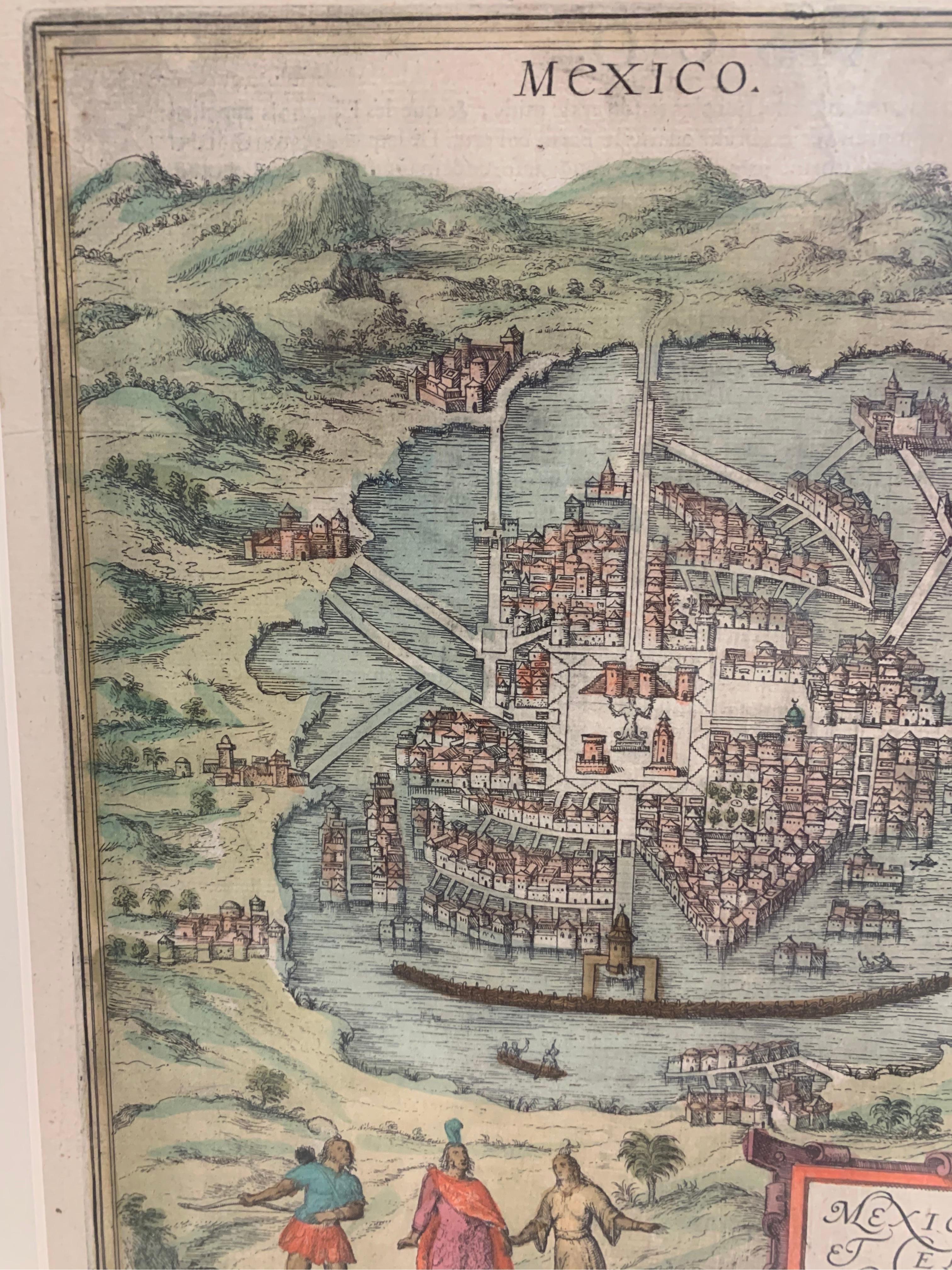 Mexico City by Braun & Hogenberg c. 1590 For Sale 2