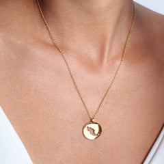 Mexico gold plated pendant by Cristina Ramella