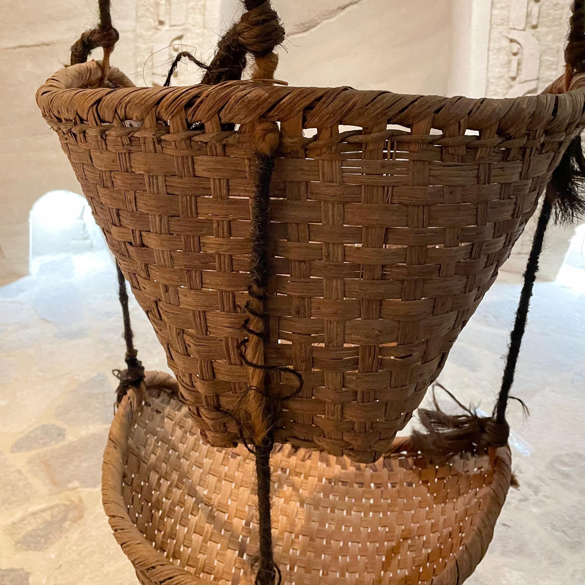 1960s Woven Nesting Baskets Handmade Pottery Wall Art For Sale 5