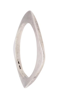 Modernismo mexicano 1970 Brazalete geométrico de plata de ley 925