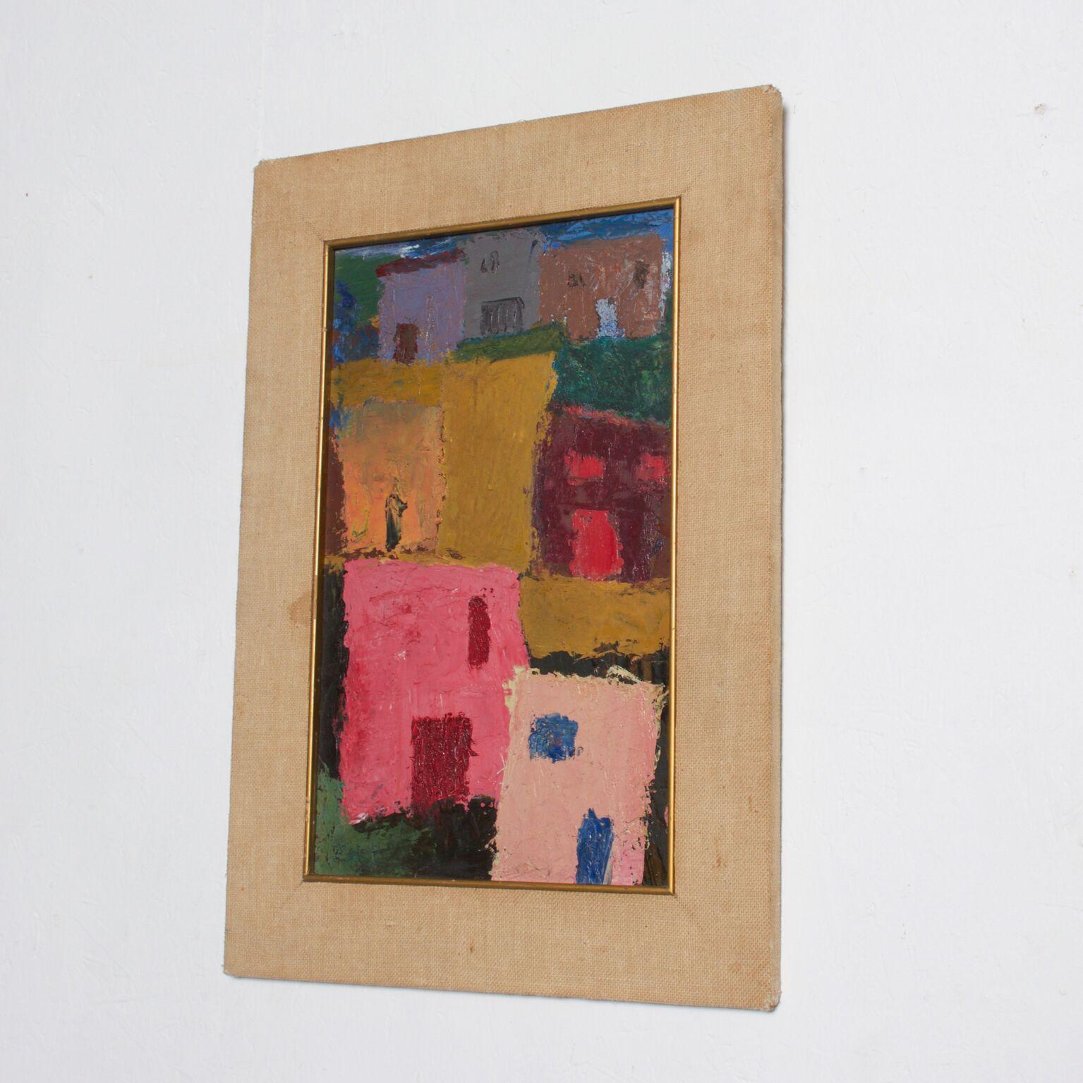 1980s Mexico Modernism in Pink Abstract Art Oil on Canvas Pedro Coronel Style In Good Condition In Chula Vista, CA