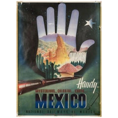 Mexico! National Railways of Mexico 1950s Mexican B1 Poster