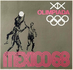Mexico Olympic Games Basketball Unframed Poster by Lance Wyman, 1968