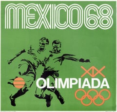 Mexico Olympic Games Football Unframed Poster by Lance Wyman, 1968