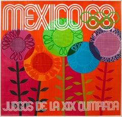 Mexico Olympic Games Unframed Poster in Multicolor by Lance Wyman, 1968