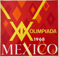 Poster non incorniciato dei Giochi Olimpici del Messico, in rosso, di Lance Wyman, 1968