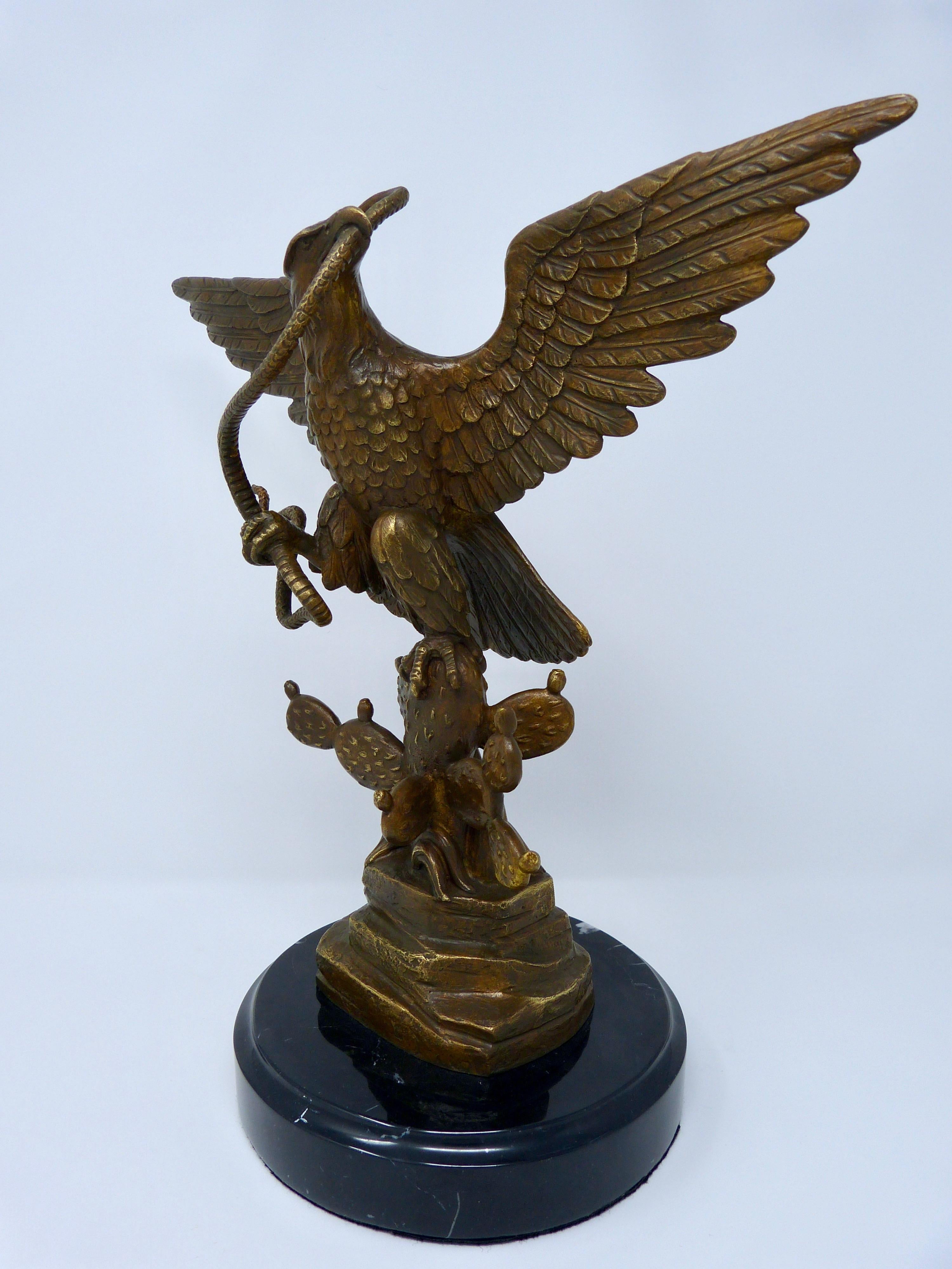 Mexican Mexico Republican Emblem Bronze Eagle Signed Carlos Espino Limited Edition For Sale