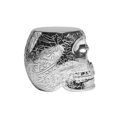 Mexico, Silver Metallic Skull Stool / Side Table by Studio Job