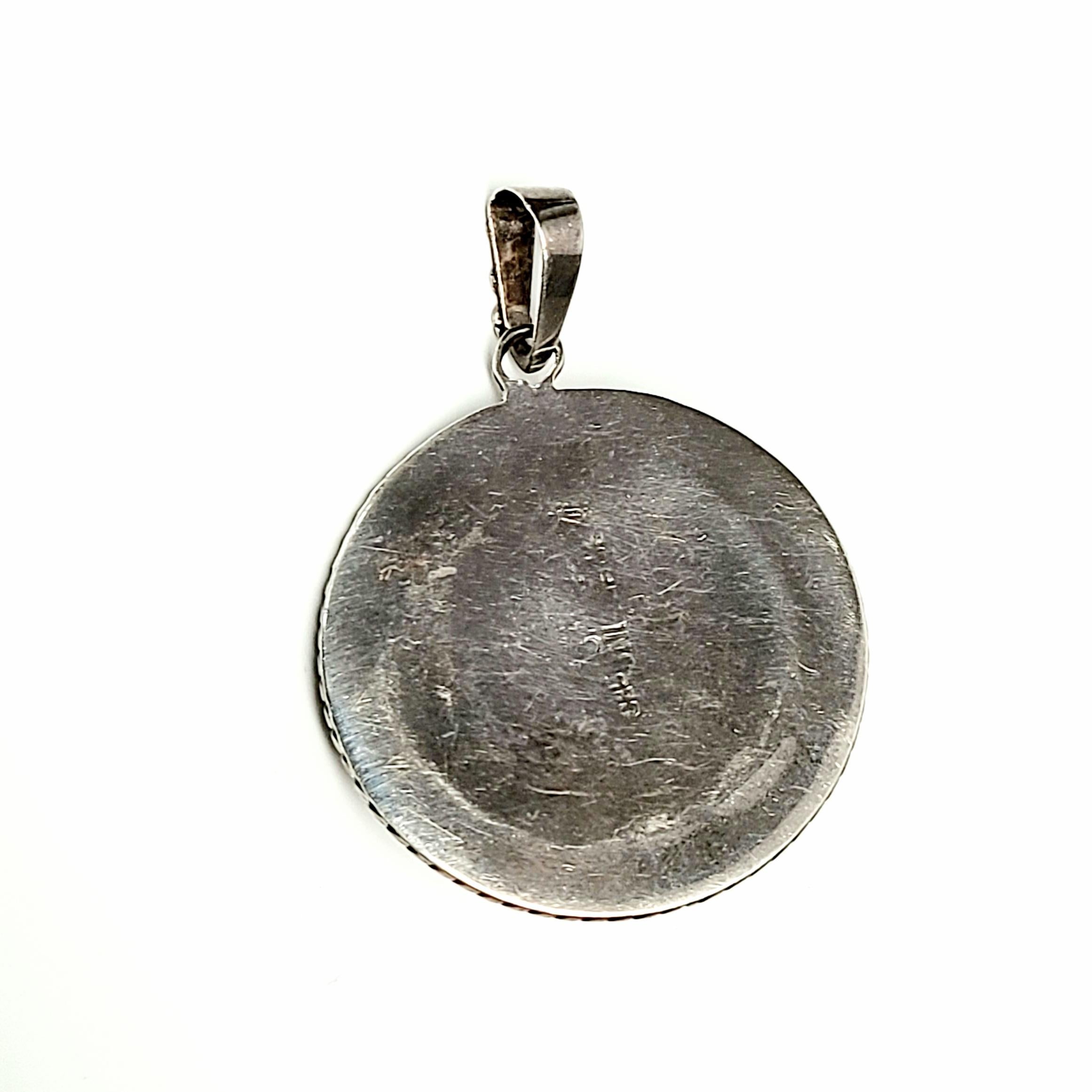 Mexico Sterling Silver Amethyst Locket Pendant 5