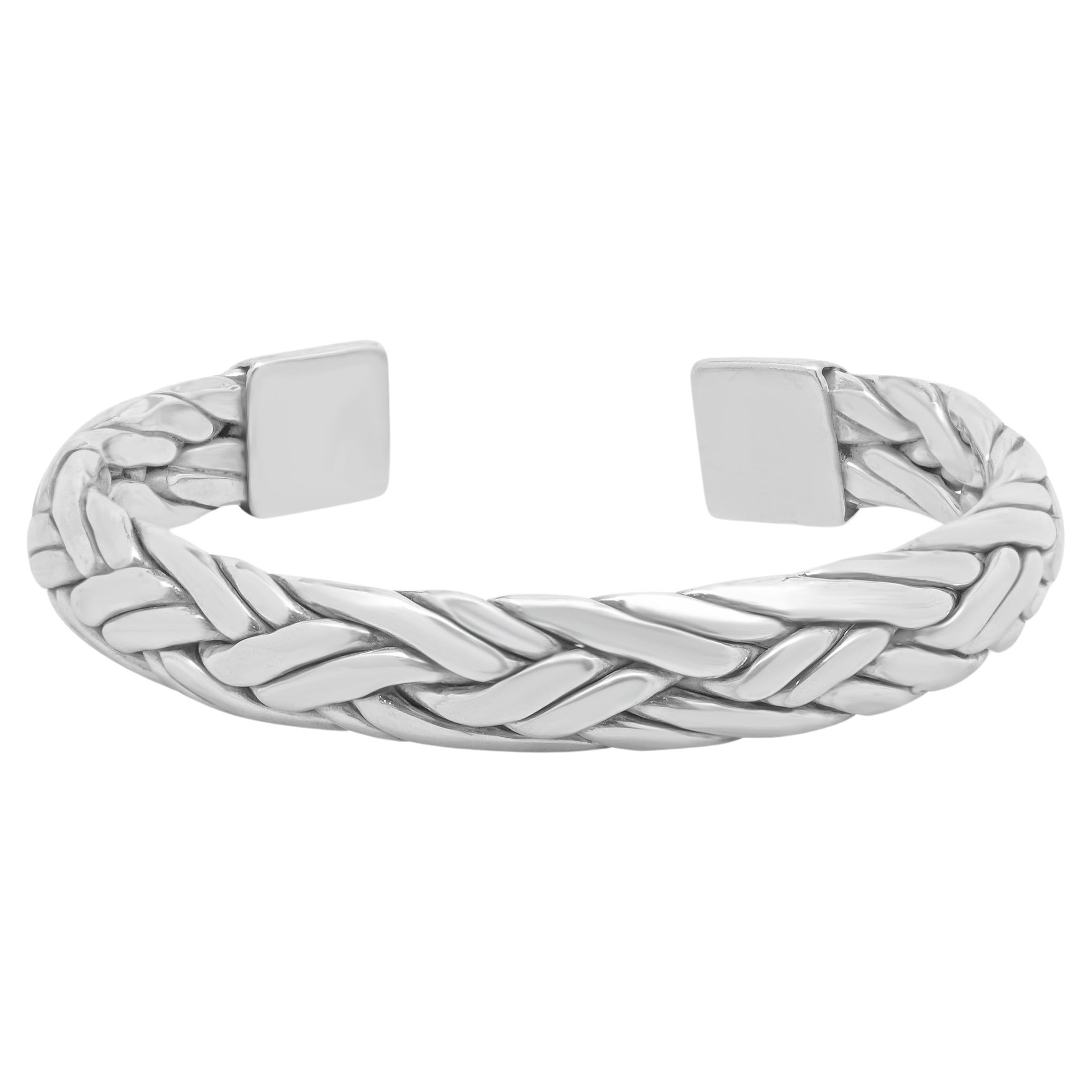 Mexico Sterling Silver Braided Cuff Bracelet