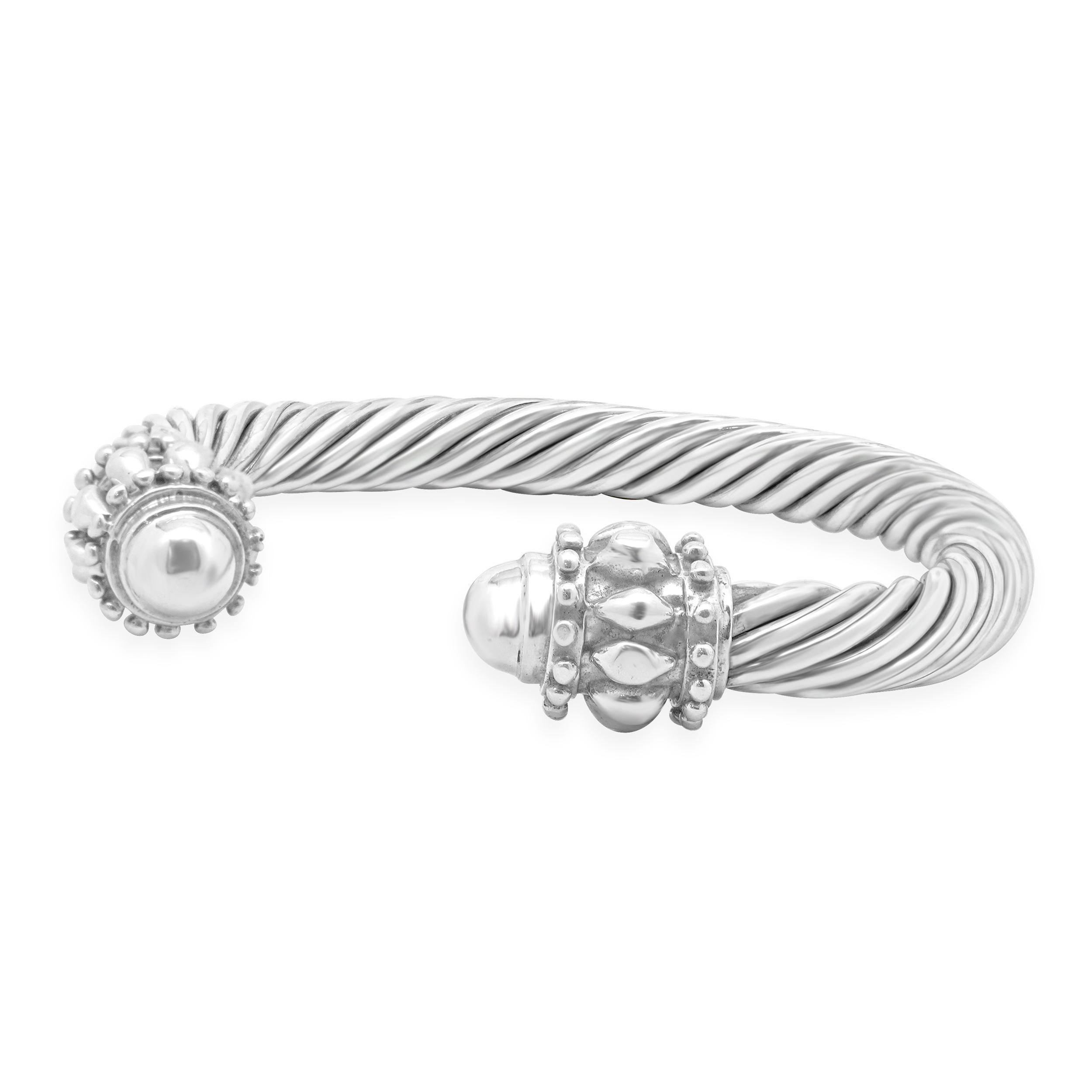 Mexikanisches Sterlingsilber Kabel-Manschettenarmband im Zustand „Hervorragend“ in Scottsdale, AZ