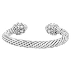 Mexico Sterling Silver Cable Cuff Bracelet