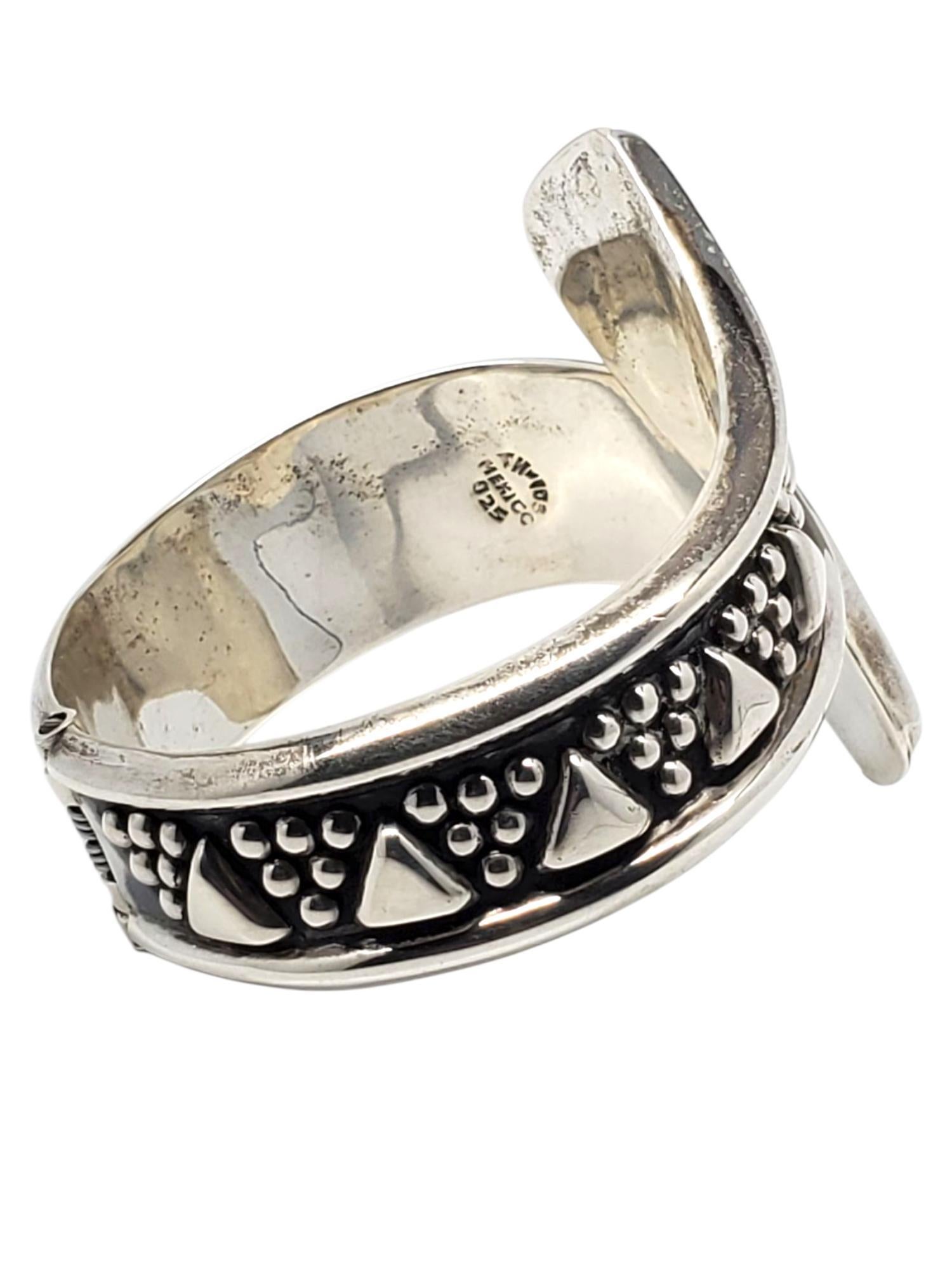 Bracciale Clamper in argento Sterling Messico #22523 In condizioni buone in vendita a Washington Depot, CT