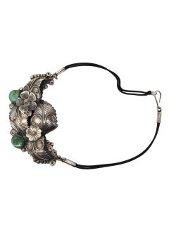 Mexico Sterling Silver Floral Turquoise Pendant Necklace #22603