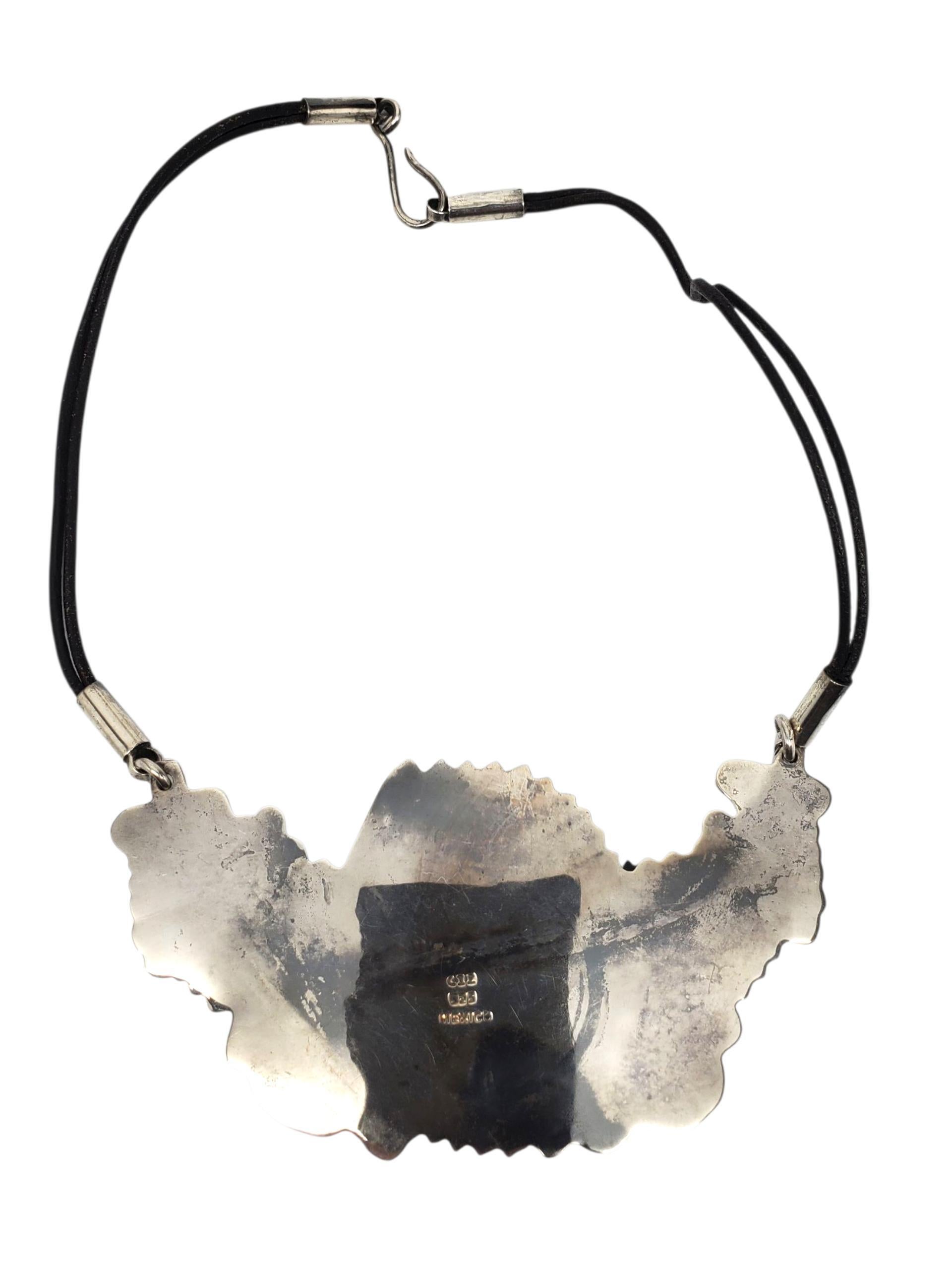 Donna Collana con ciondolo floreale in turchese in argento 925 del Messico #22603 in vendita