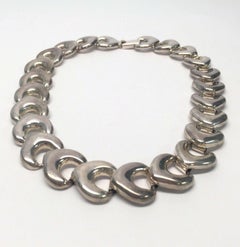 Mexico Sterling Silver Heavy Link Collar Necklace