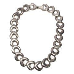 Mexico Sterling Silver Heavy Link Collar Necklace