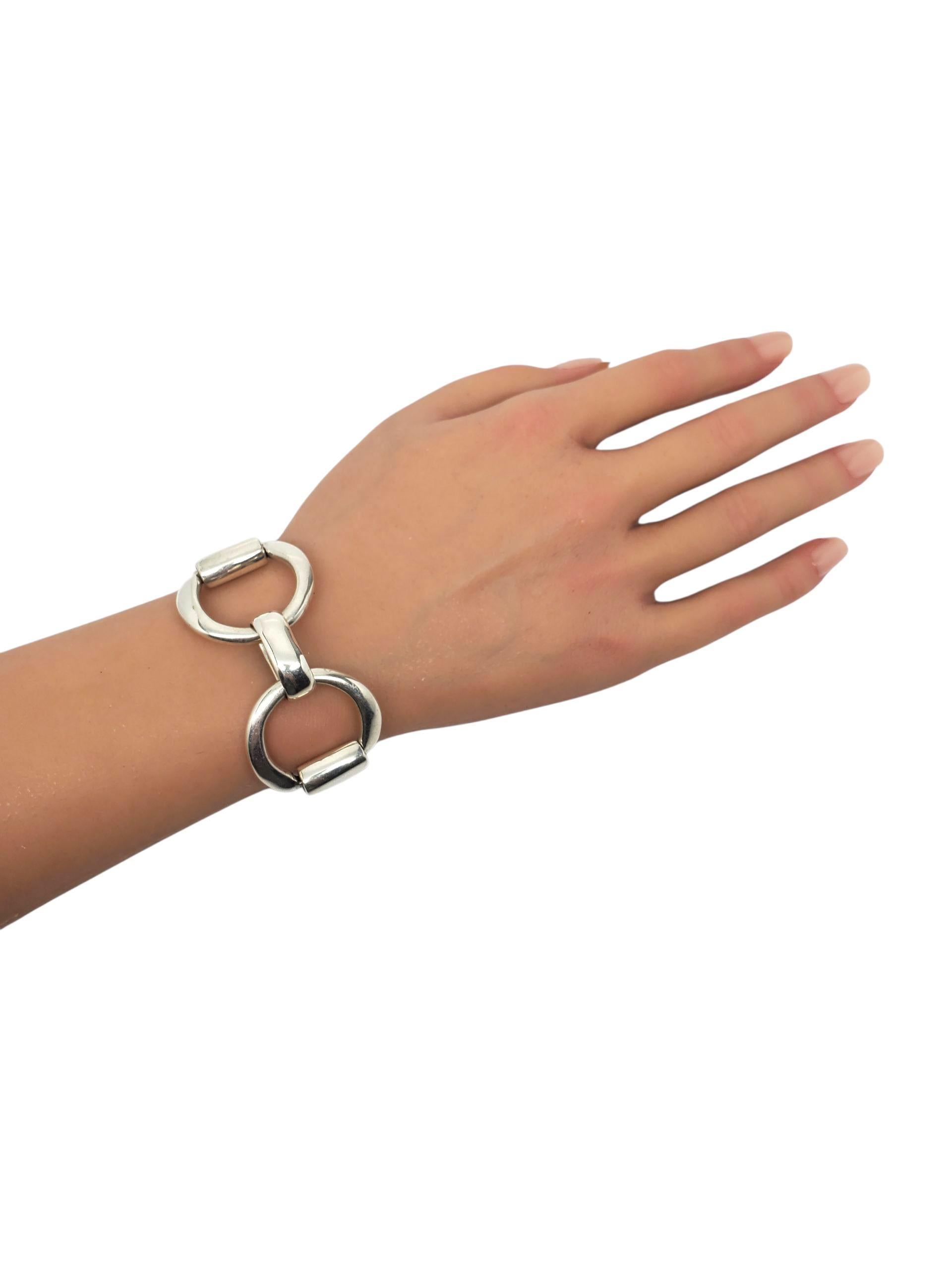 México Plata de Ley Pulsera de Eslabones Mordedura de Caballo #22528 1