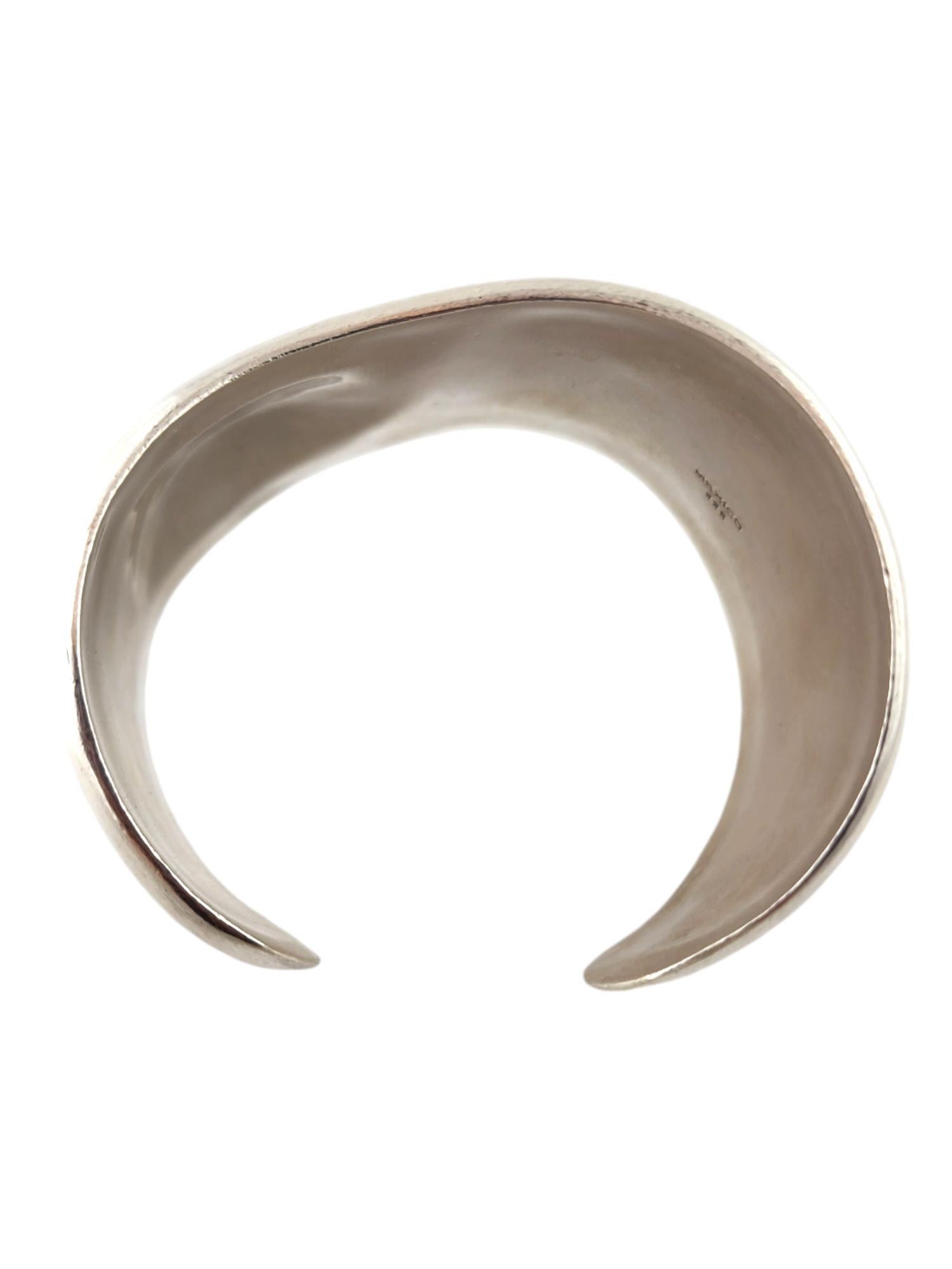 Women's Mexico Sterling Silver Left Wrist Bone Cuff Bracelet #18596