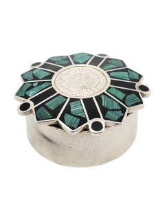 Mexico Sterling Silver Mosaic Inlay Trinket Box #22635