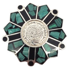 Mexico Sterling Silver Mosaic Inlay Trinket Box #22635