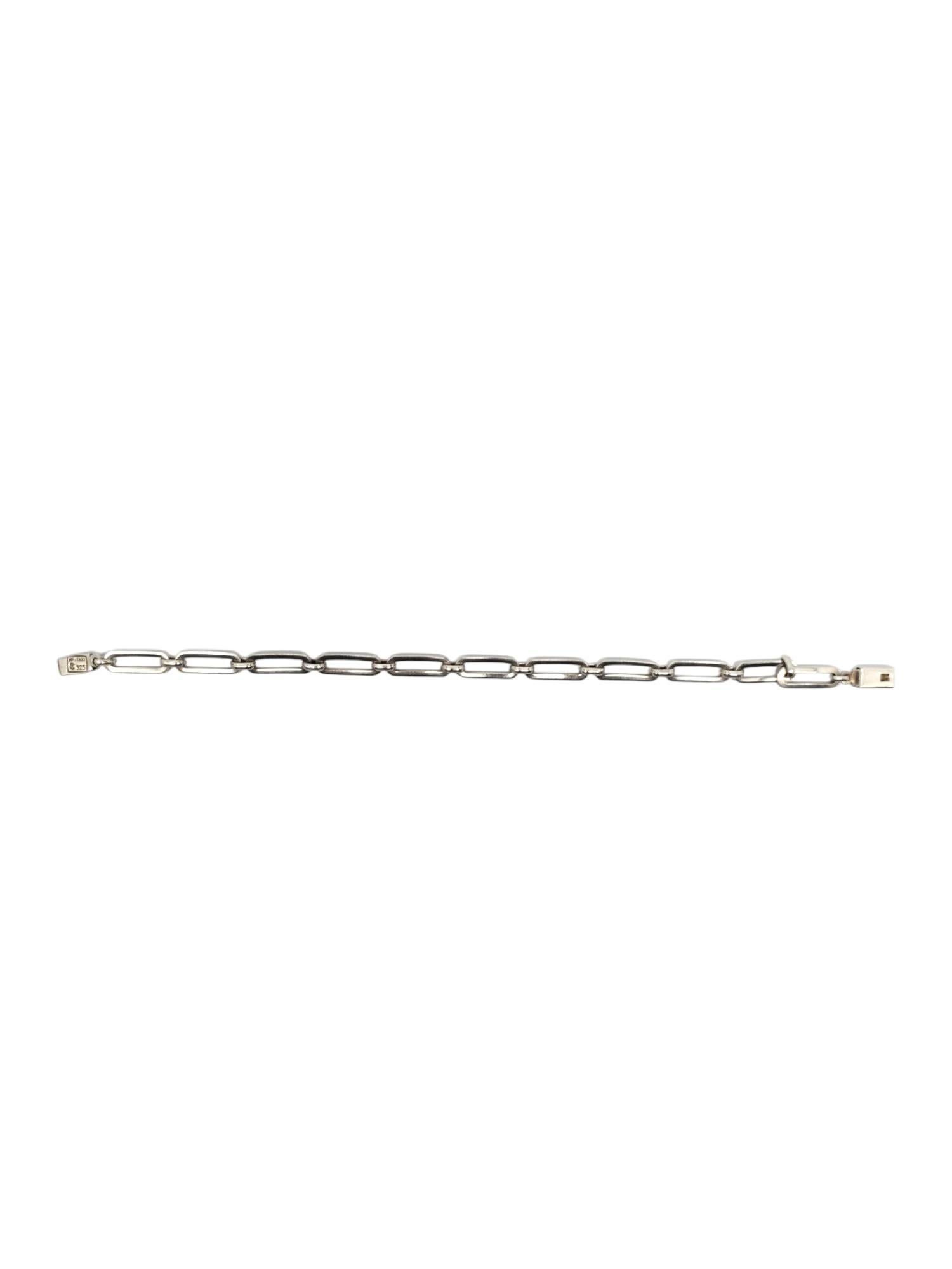 Mexico Sterling Silver Paper Clip Link Bracelet #21200 In Good Condition For Sale In Washington Depot, CT