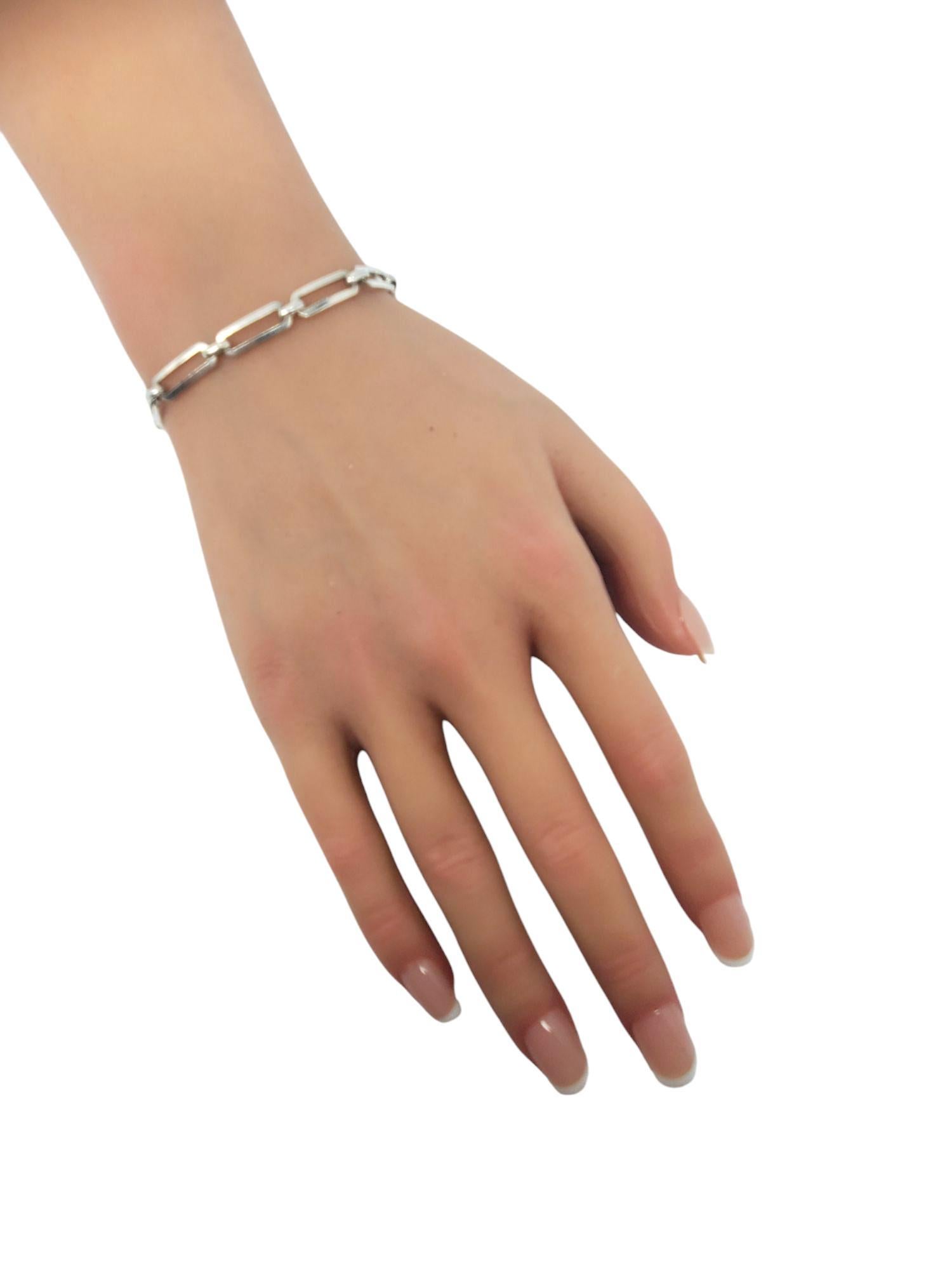 Mexico Sterling Silver Paper Clip Link Bracelet #21200 For Sale 4