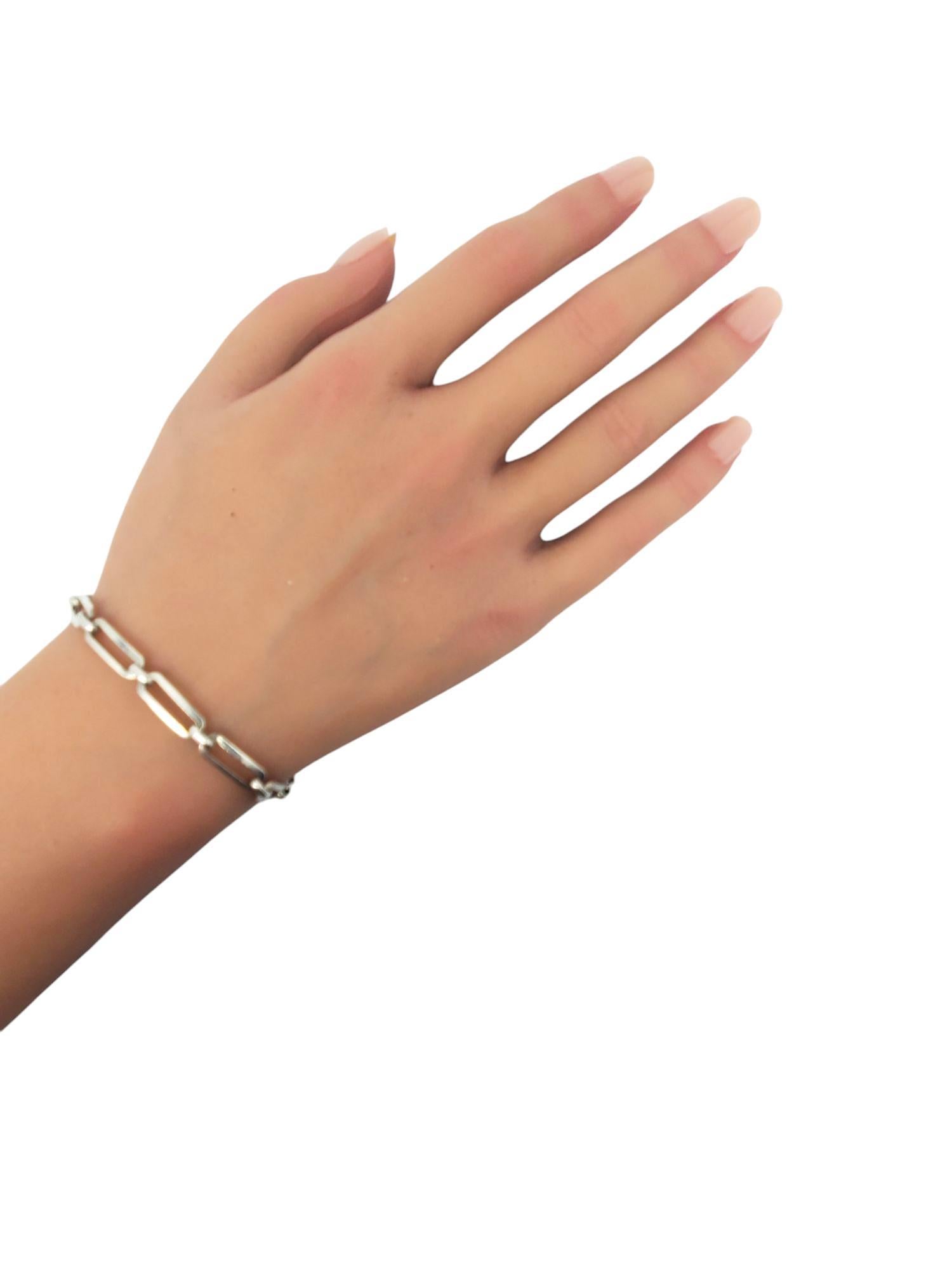 Mexico Sterling Silver Paper Clip Link Bracelet #21200 For Sale 5