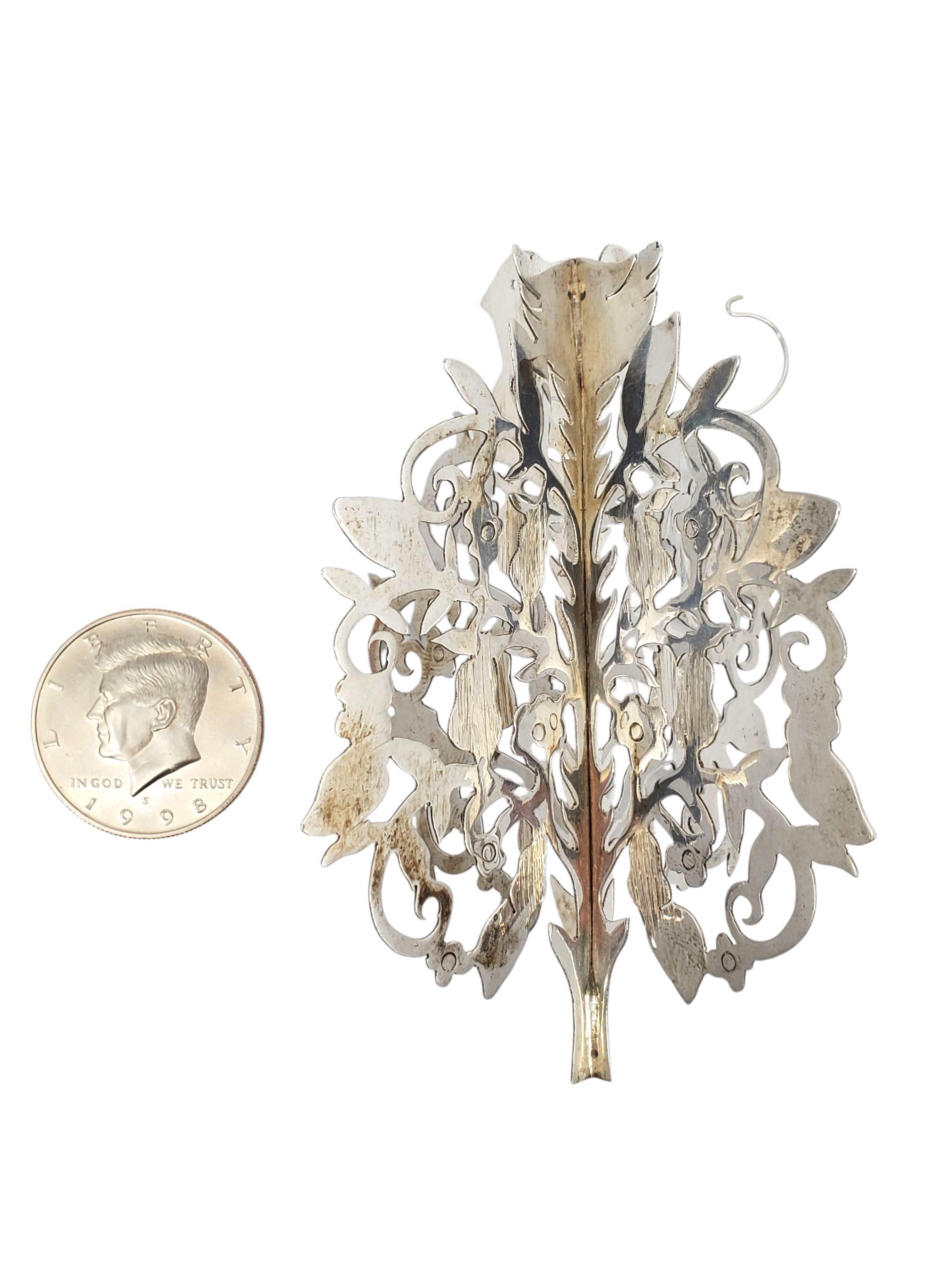Ornamento natalizio a forma di fiocco di neve in argento sterling del Messico #22658 in vendita 1