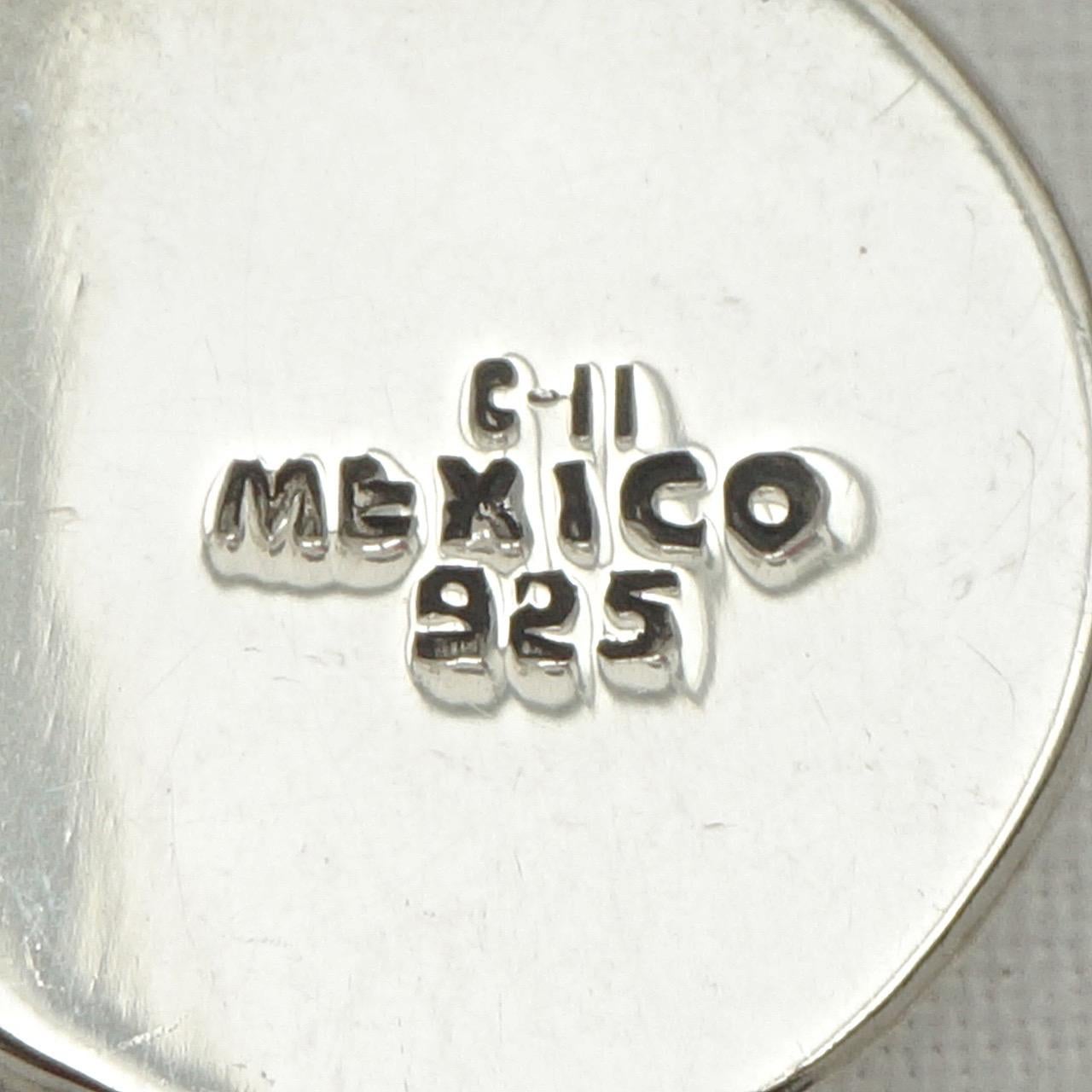 Collier torsadé mexicain en argent sterling avec pendentif en argent et onyx en vente 2