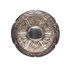 Mexico Taxco 1930 Spanish Colonial Revival Charger Chiseled 925 Sterling Sillver