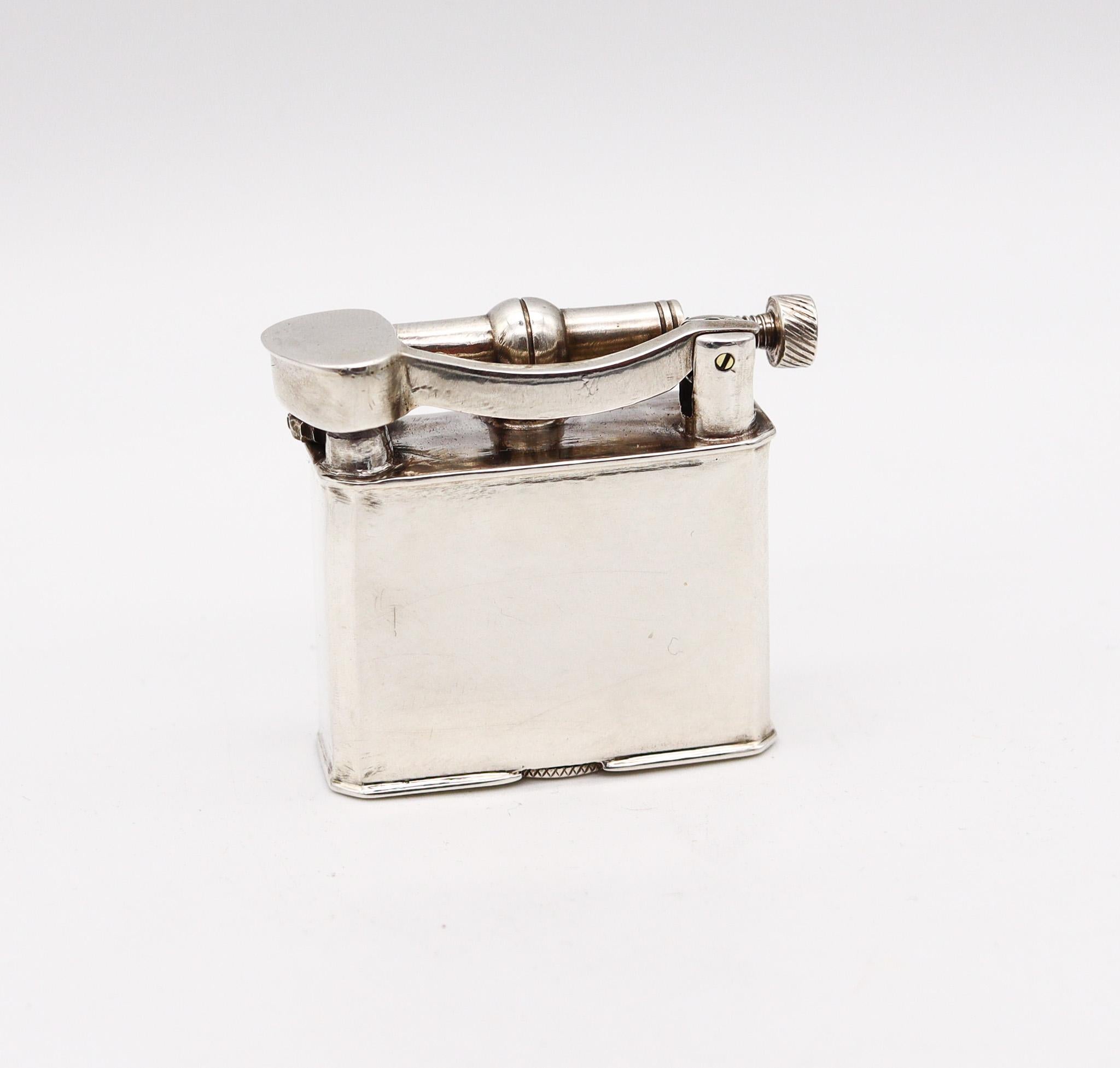 Mexican Mexico Taxco 1940 Unique Lift Arm Petrol Lighter in Solid .925 Sterling Silver