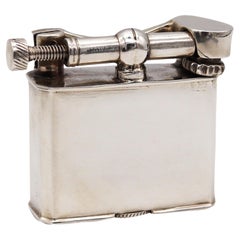 Vintage Mexico Taxco 1940 Unique Lift Arm Petrol Lighter in Solid .925 Sterling Silver