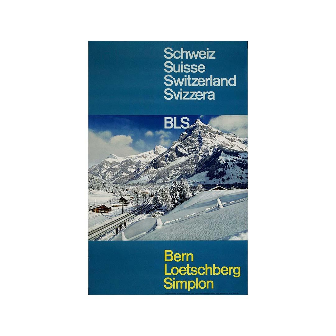 Original Swiss travel poster for - BLS Bern Loetschberg Simplon For Sale 2