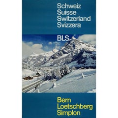 Original Swiss travel poster for - BLS Bern Loetschberg Simplon