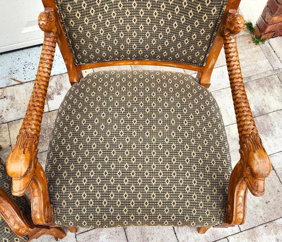 Meyer Gunther Martini French Empire Swan Armchairs Pair For Sale 5