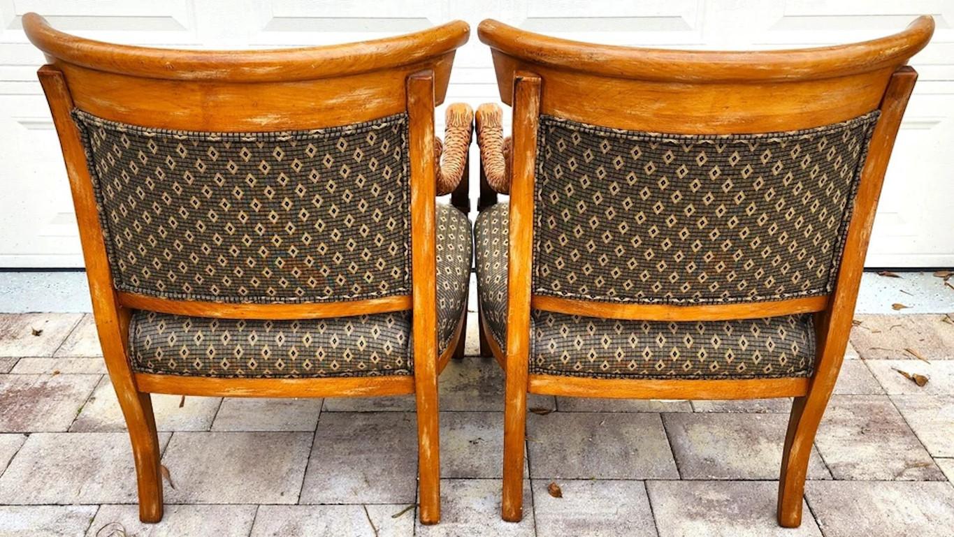 Meyer Gunther Martini French Empire Swan Armchairs Pair For Sale 9