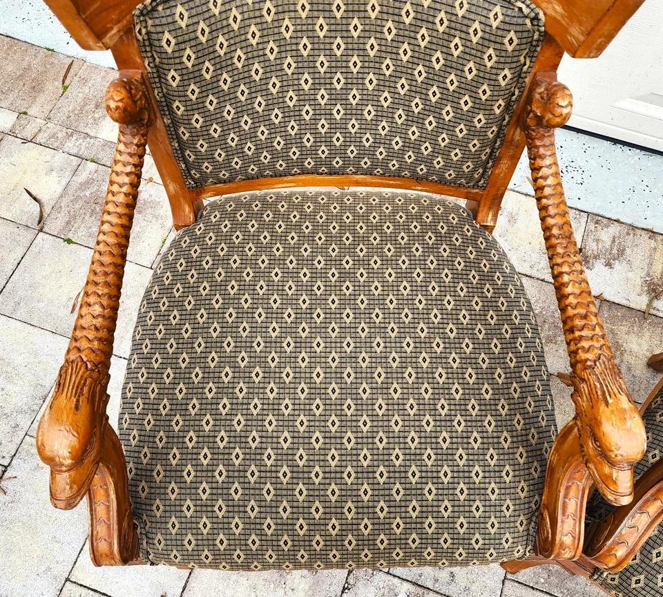 Meyer Gunther Martini French Empire Swan Armchairs Pair For Sale 3