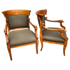 Meyer Gunther Martini Paire de fauteuils Swan Empire français