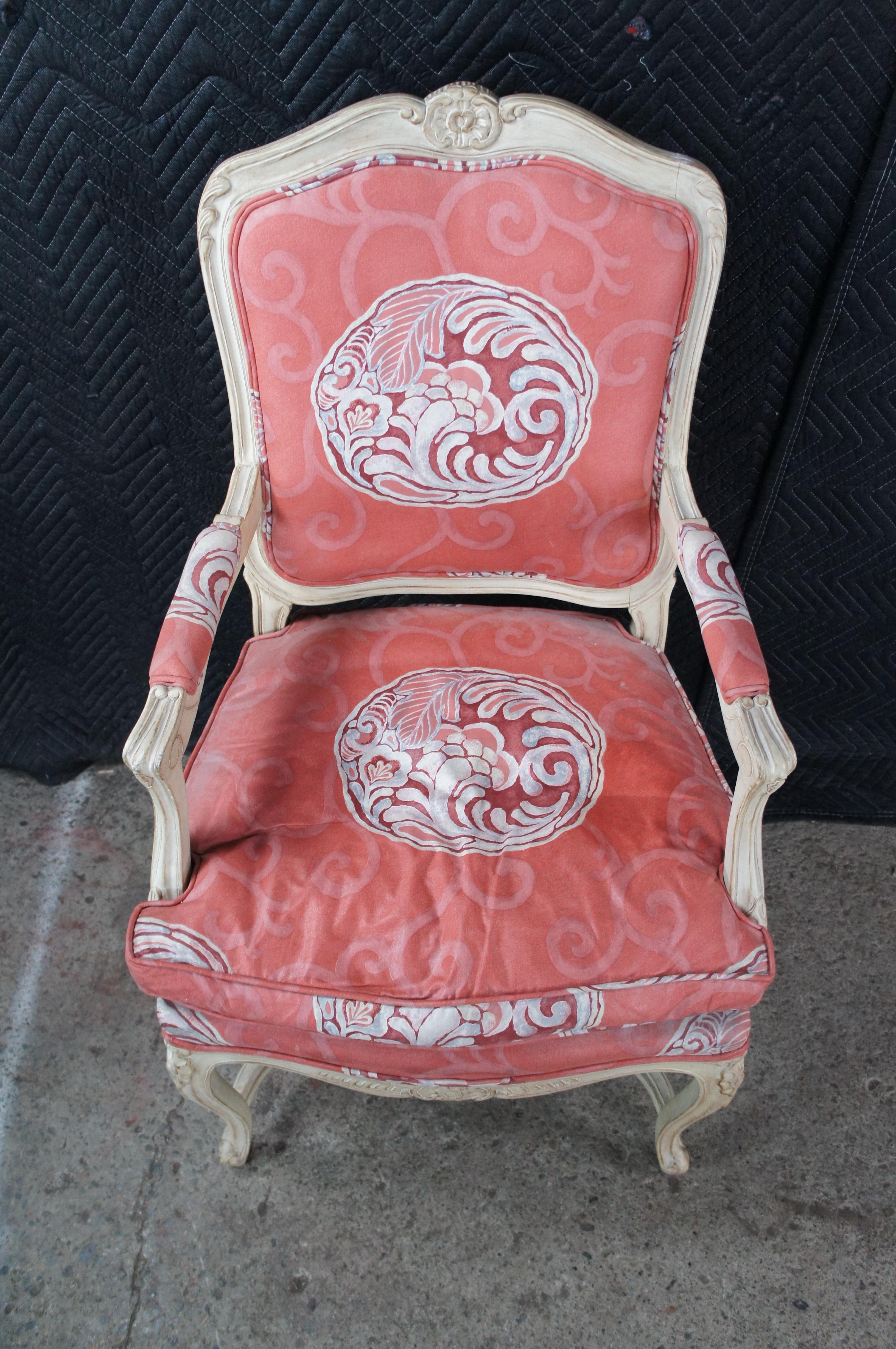 Late 20th Century Meyer Gunther Martini French Provincial Louis XV Chinoiserie Arm Chair For Sale