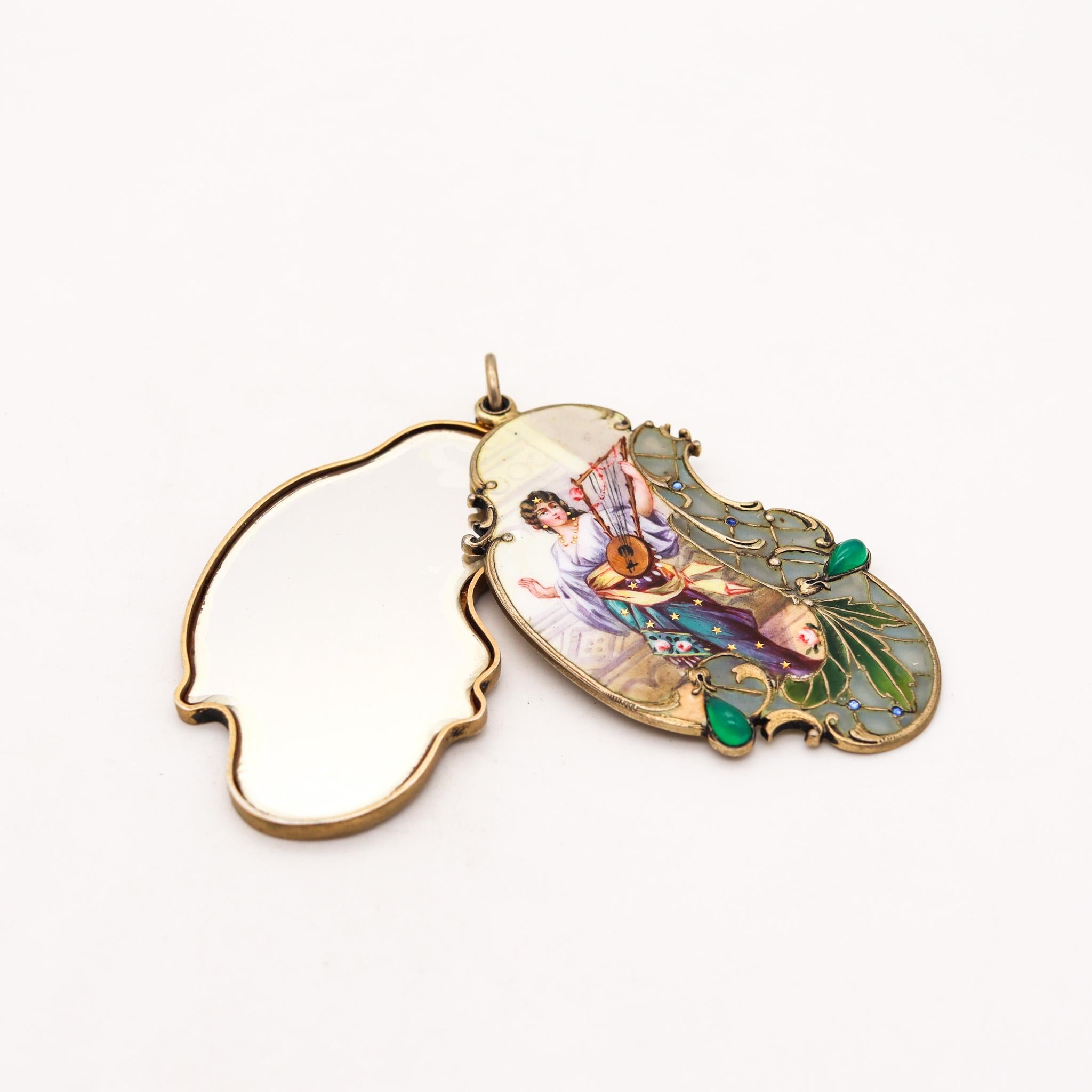 art nouveau enamel jewelry